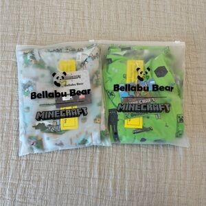 New! Bellabu Bear Bamboo Kids Minecraft Pajama Set of 2!, sz 7-8y